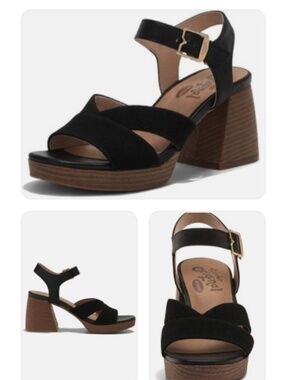EUC Dr Scholls Black Women's Strappy Sandal with Buckle
